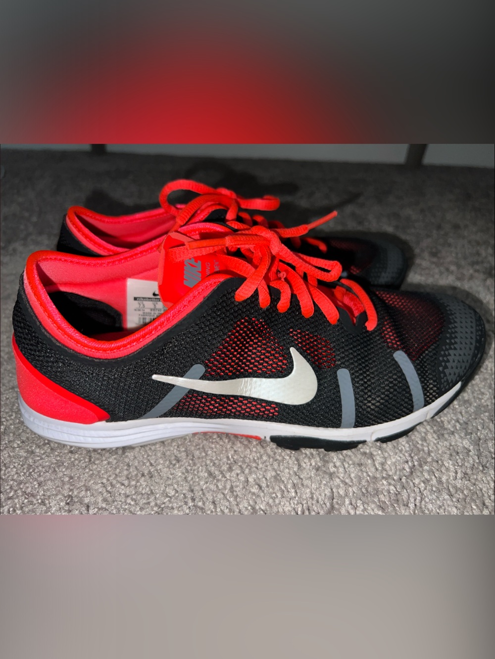 Nike Women's Black & Neon Coral Training Sneakers